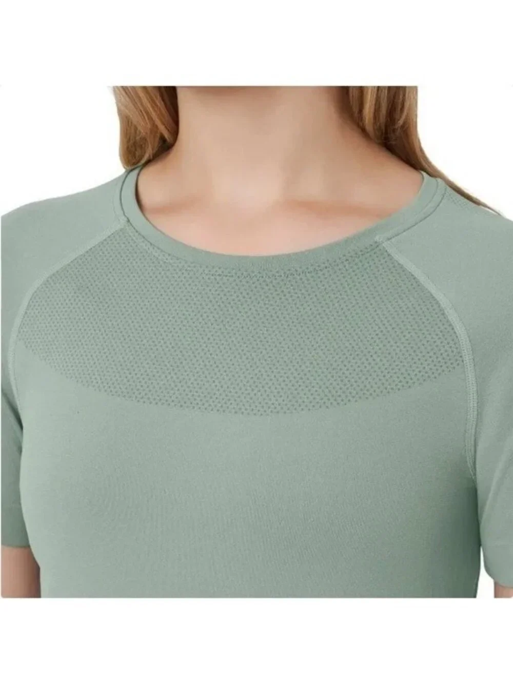 NWT Mondetta Women's S Fitted Active Seamless T-Shirt Green B1654